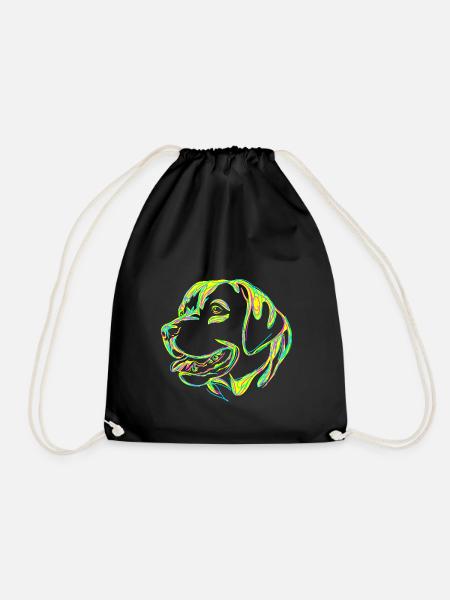 Hund bunt - Turnbeutel - Schwarz