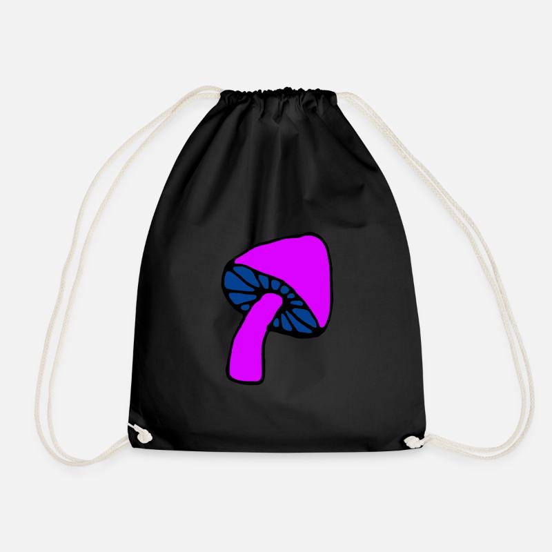 Mushroom psychedelic - Drawstring Bag - black