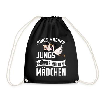 JUNGS MACHEN JUNGS MÄNNER MACHEN MÄDCHEN - Turnbeutel - Schwarz - Vorne
