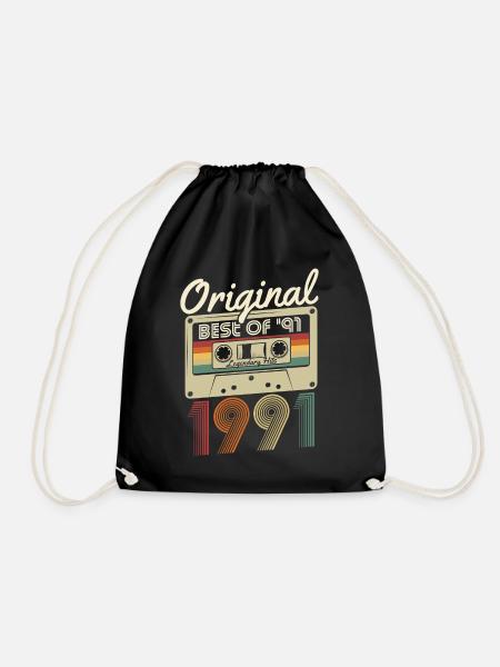 Original 1991 Jahrgang geboren Retro Geburtstag - Turnbeutel - Schwarz