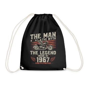 1967 Vintage homme mythe légende moto - Sac de sport léger - noir - Devant