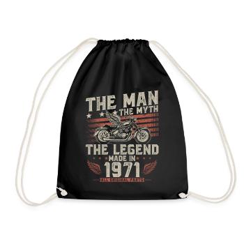 1971 Vintage homme mythe légende moto - Sac de sport léger - noir - Devant
