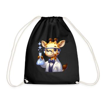 Cute Giraffe Scientist - Turnbeutel - Schwarz - Vorne