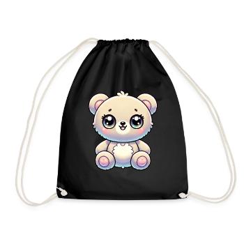 Super Cute Kawaii Baby Bear - Turnbeutel - Schwarz - Vorne