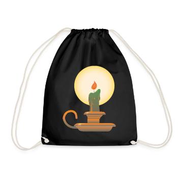 Candlestick | candlestick public Domain graphic - Drawstring Bag - black - Front