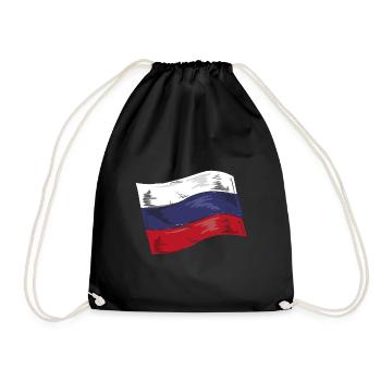 Russia Flag Vintage Russian Flag Used Look - Drawstring Bag - black - Front