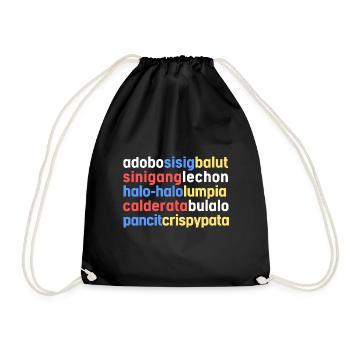 Adobo Lechon Filipino Design für stolze Pinoys - Turnbeutel - Schwarz - Vorne