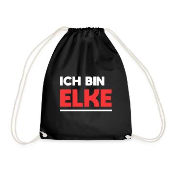 Elke Name Spruch für stolze Elkes - Turnbeutel - Schwarz - Vorne