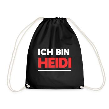 Heidi Name Spruch für stolze Heidis - Turnbeutel - Schwarz - Vorne
