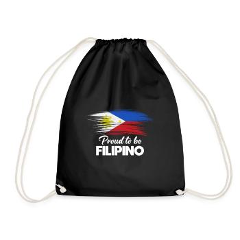 Flaggendesign für stolze Pinoys - Turnbeutel - Schwarz - Vorne