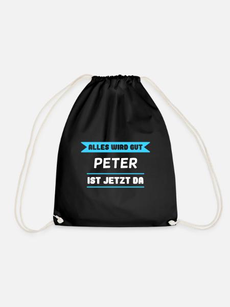 Peter Name Design für stolze Peter - Turnbeutel - Schwarz