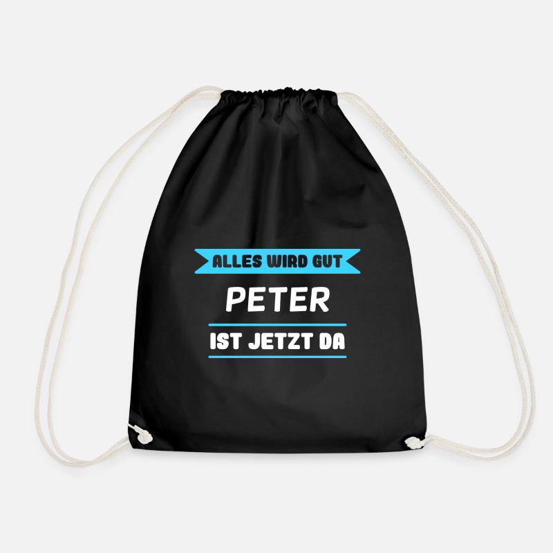 Peter Name Design für stolze Peter - Turnbeutel - Schwarz