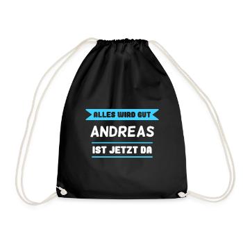 Andreas Name Design für stolze Andreas - Turnbeutel - Schwarz - Vorne