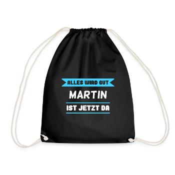 Martin Name Design für stolze Martins - Turnbeutel - Schwarz - Vorne