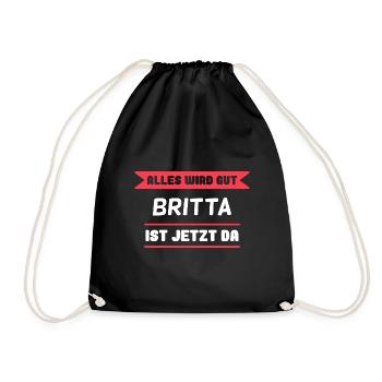 Britta Name Design für stolze Brittas - Turnbeutel - Schwarz - Vorne