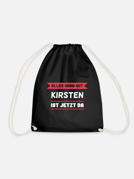 Kirsten Name Design für stolze Kirstens - Turnbeutel - Schwarz