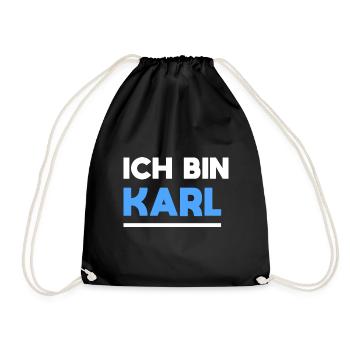 Karl Name Spruch für stolze Karls - Turnbeutel - Schwarz - Vorne