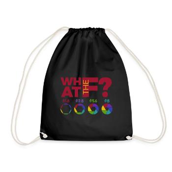 What The F? - Aperture exposure Photograph photographer - Drawstring Bag - black - Front