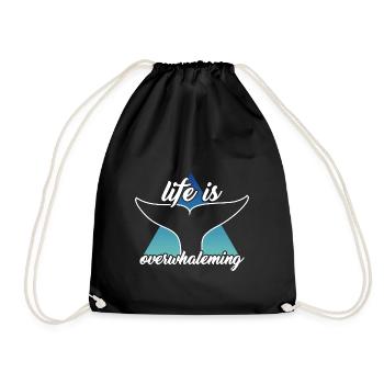 Life is overwhaleming Wal Orca jeu de mots - Sac de sport léger - noir - Devant