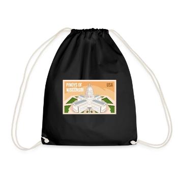 Wisconsin Fil-Am Design for proud Pinoys - Drawstring Bag - black - Front