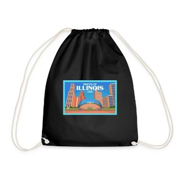 Illinois Fil-Am Design for proud Pinoys - Drawstring Bag - black - Front