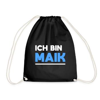 Maik Name Spruch für stolze Maiks - Turnbeutel - Schwarz - Vorne