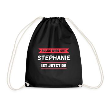 Stephanie Name Design für stolze Stephanies - Turnbeutel - Schwarz - Vorne