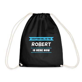 Robert Namenszusatz für stolze Roberts - Turnbeutel - Schwarz - Vorne