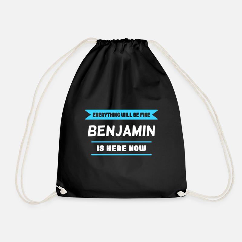Benjamin Name Spruch für stolze Benjamins - Turnbeutel - Schwarz