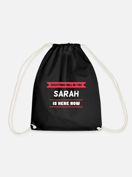 Sarah Name Spruch für stolze Sarahs - Turnbeutel - Schwarz