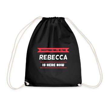 Rebecca Name Spruch für stolze Rebeccas - Turnbeutel - Schwarz - Vorne