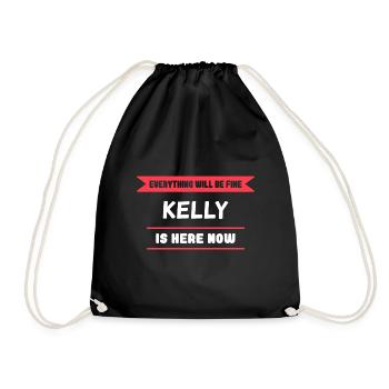 Kelly Name Saying für stolze Kellys - Turnbeutel - Schwarz - Vorne