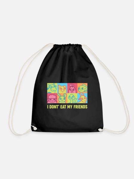 Bunny Goat Cow Friends Design für Veganer - Turnbeutel - Schwarz