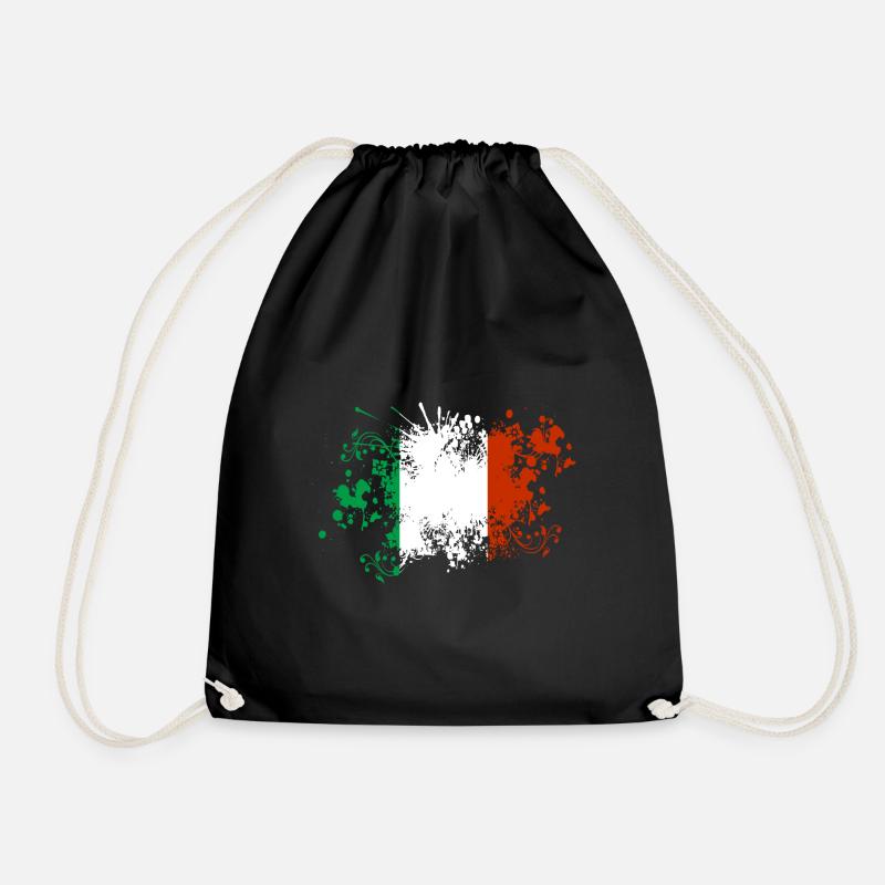 Italy Flag Blobs Italian Flag Italia - Drawstring Bag - black