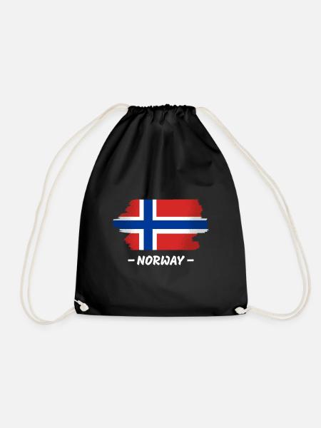 Norwegen Flagge Skandinavien Norwegische Fahne - Turnbeutel - Schwarz