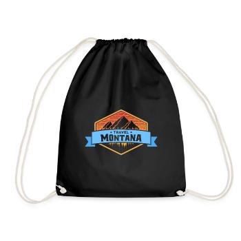 Reisen nach Montana Design für stolze Montaner - Turnbeutel - Schwarz - Vorne