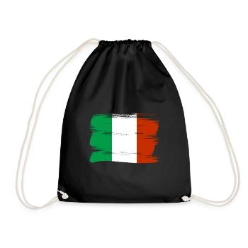 Drapeau de l’Italie Drapeau italien Vintage Look vieilli - Sac de sport léger - noir - Devant