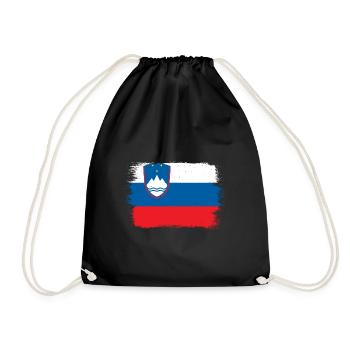 Slovenia Flag Balkan Slovenian Flag Vintage - Drawstring Bag - black - Front