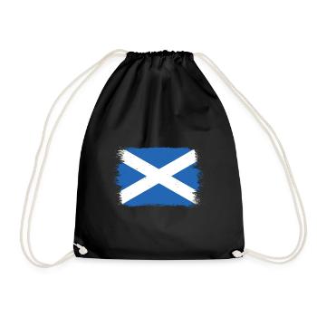 Schottland Flagge Schottische Fahne Alba GB UK - Turnbeutel - Schwarz - Vorne