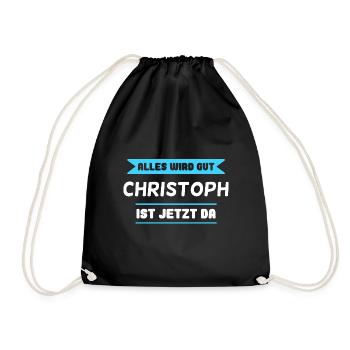 Christoph Name Design für stolze Christophs - Turnbeutel - Schwarz - Vorne