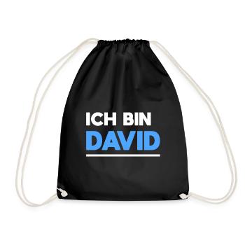 David Name Spruch für stolze Davids - Turnbeutel - Schwarz - Vorne
