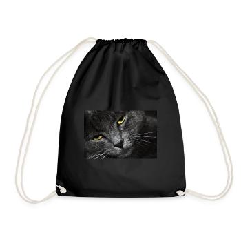 Katzenaugen - Turnbeutel - Schwarz - Vorne