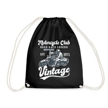 Motorcycle born in 1971 birthday Biker 51 years - Drawstring Bag - black - Front