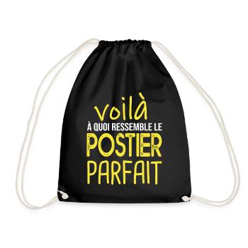 voilà postier parfait cadeau humour facteur - Sac de sport léger - noir - Devant