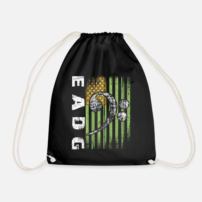 Notes de basse EADG avec drapeau américain - Sac de sport léger - noir