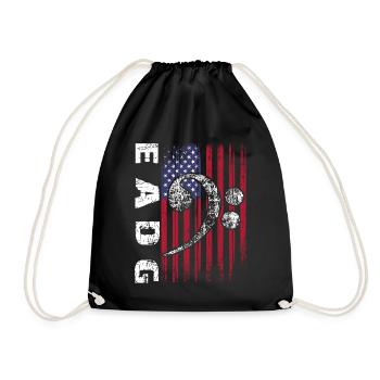 EADG Bassnoten mit amerikanischer Flagge - Turnbeutel - Schwarz - Vorne