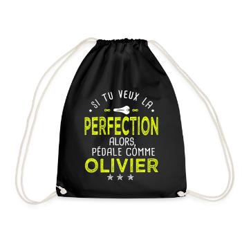 olivier si tu veux la perfection à vélo cycliste - Sac de sport léger - noir - Devant