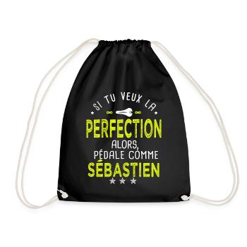 sébastien si tu veux la perfection à vélo cycliste - Sac de sport léger - noir - Devant