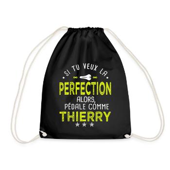 thierry si tu veux la perfection à vélo cycliste - Sac de sport léger - noir - Devant