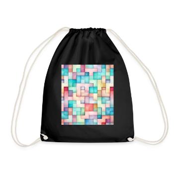 STREET ART MOSAIC - Drawstring Bag - black - Front